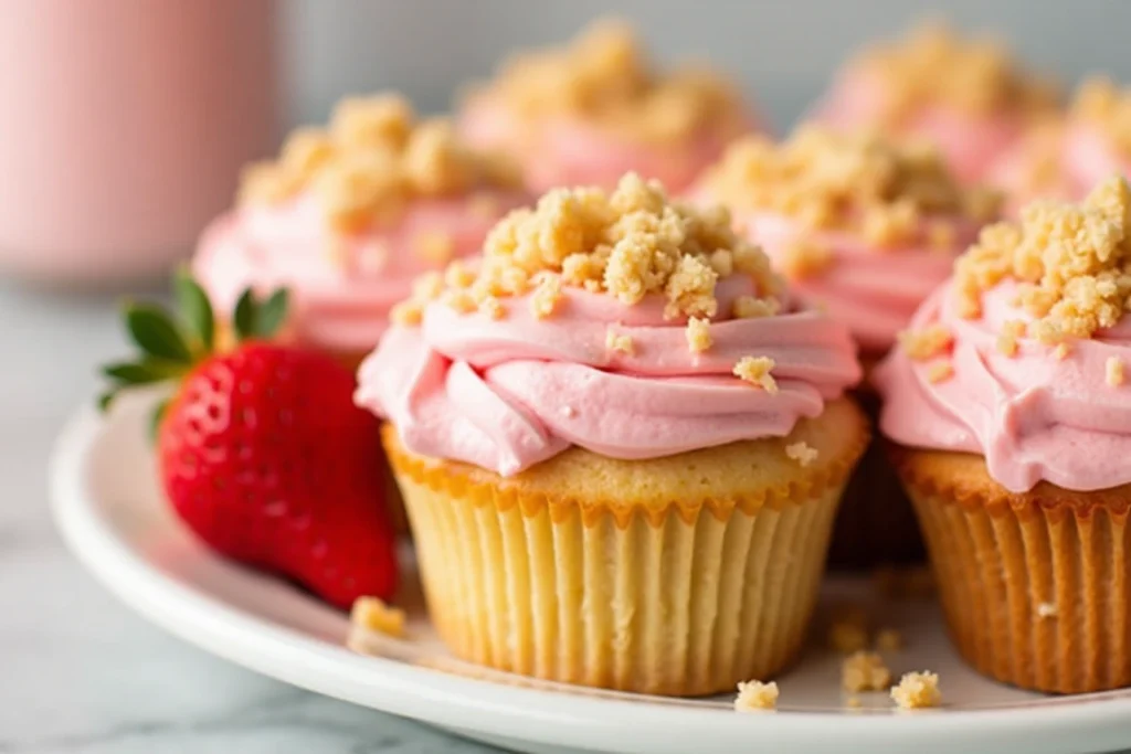 Strawberry Crunch Cupcakes