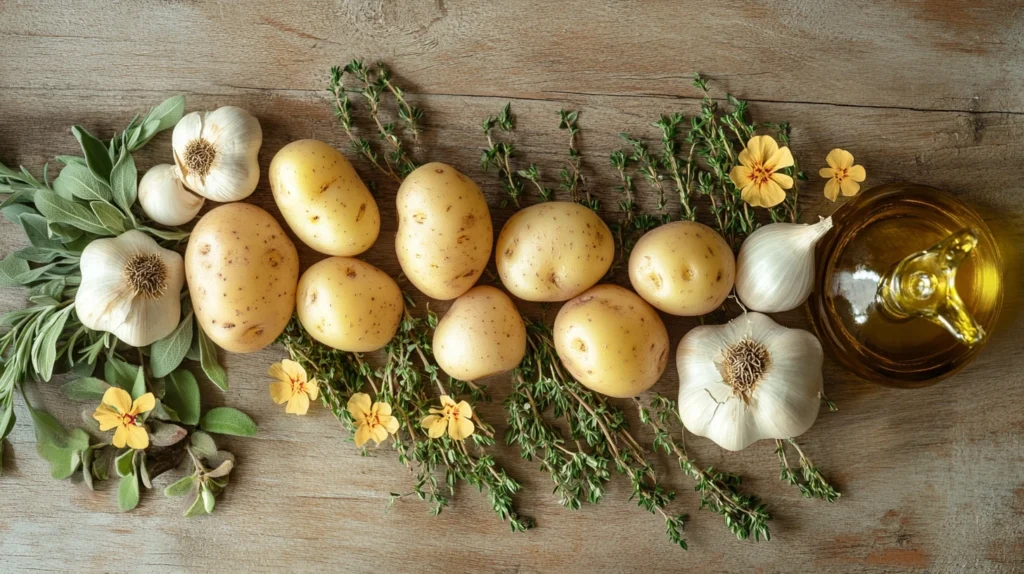 Fresh ingredients for healthy potato soup